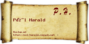 Pál Harald névjegykártya